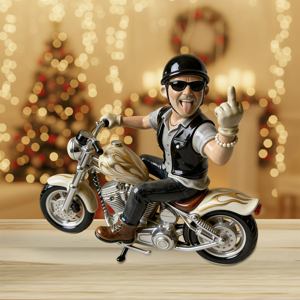 Lustiges Geschenk für Biker – personalisierte Acrylplakette in Bikerform