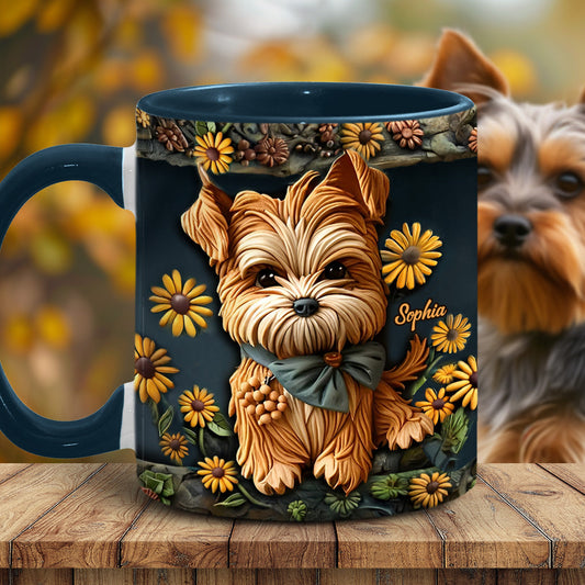 Cute Yorkshire Terrier - Personalized Dog Accent Mug