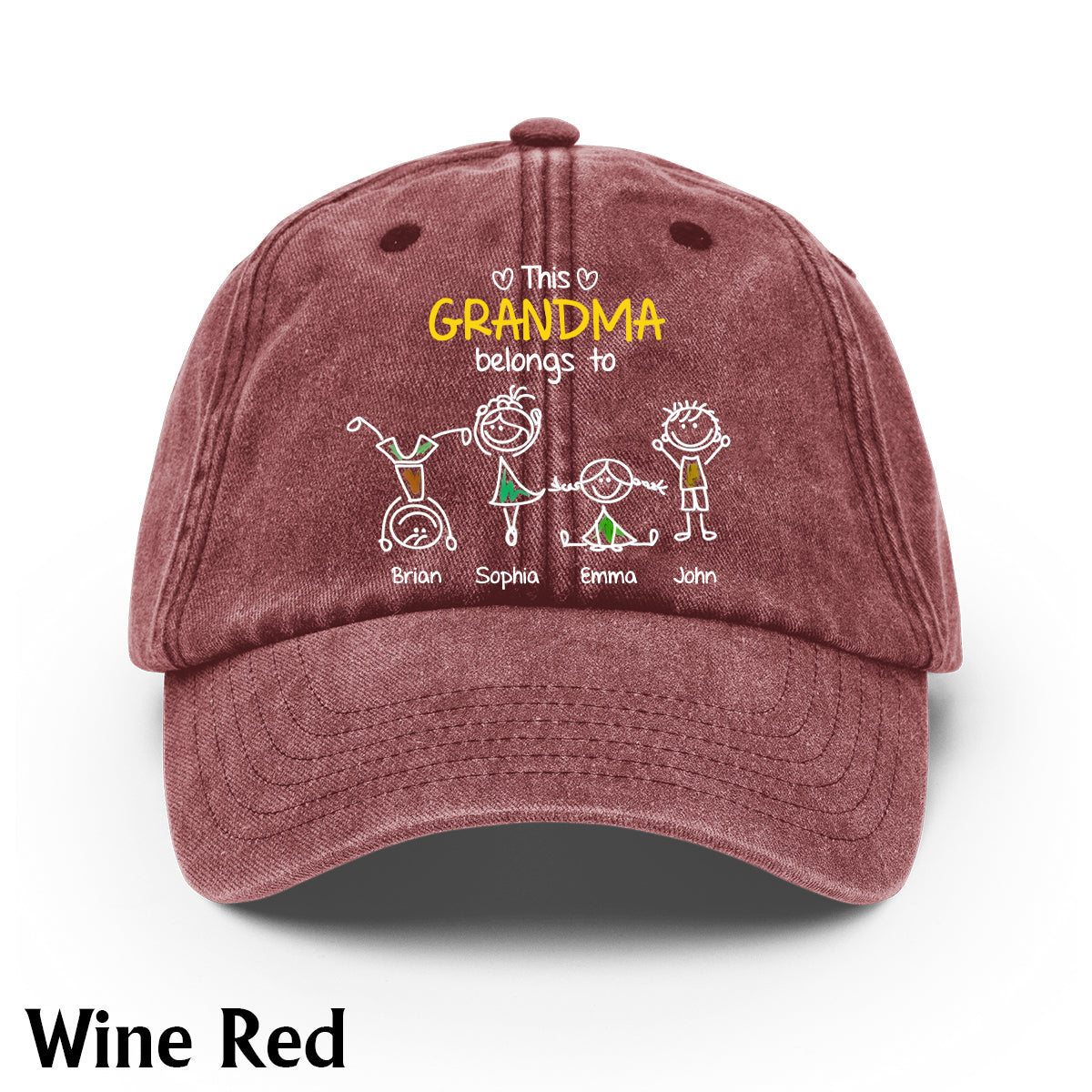 Diese Oma gehört zu – personalisierte Oma-Jeanskappe aus gewaschenem Denim