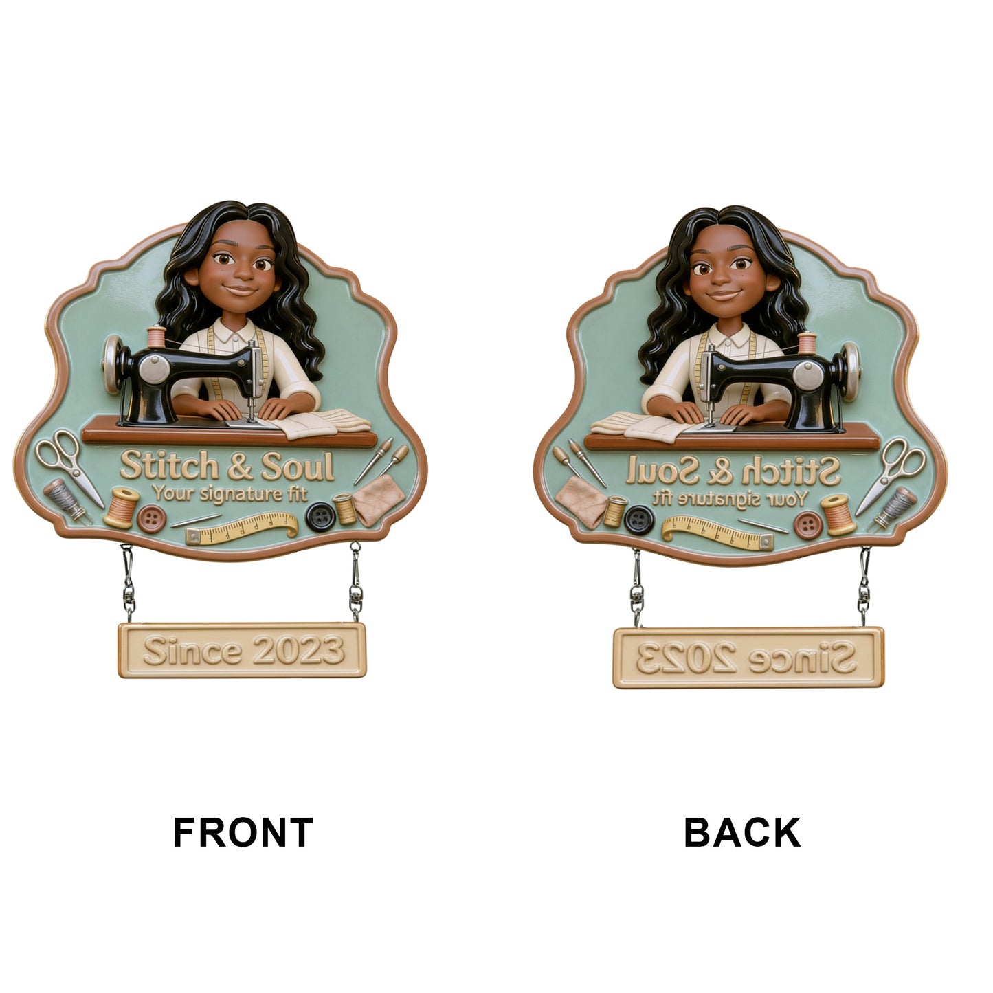Logo für Schneidereien für Nähbegeisterte – personalisiertes Näh-Wandschild aus Holz