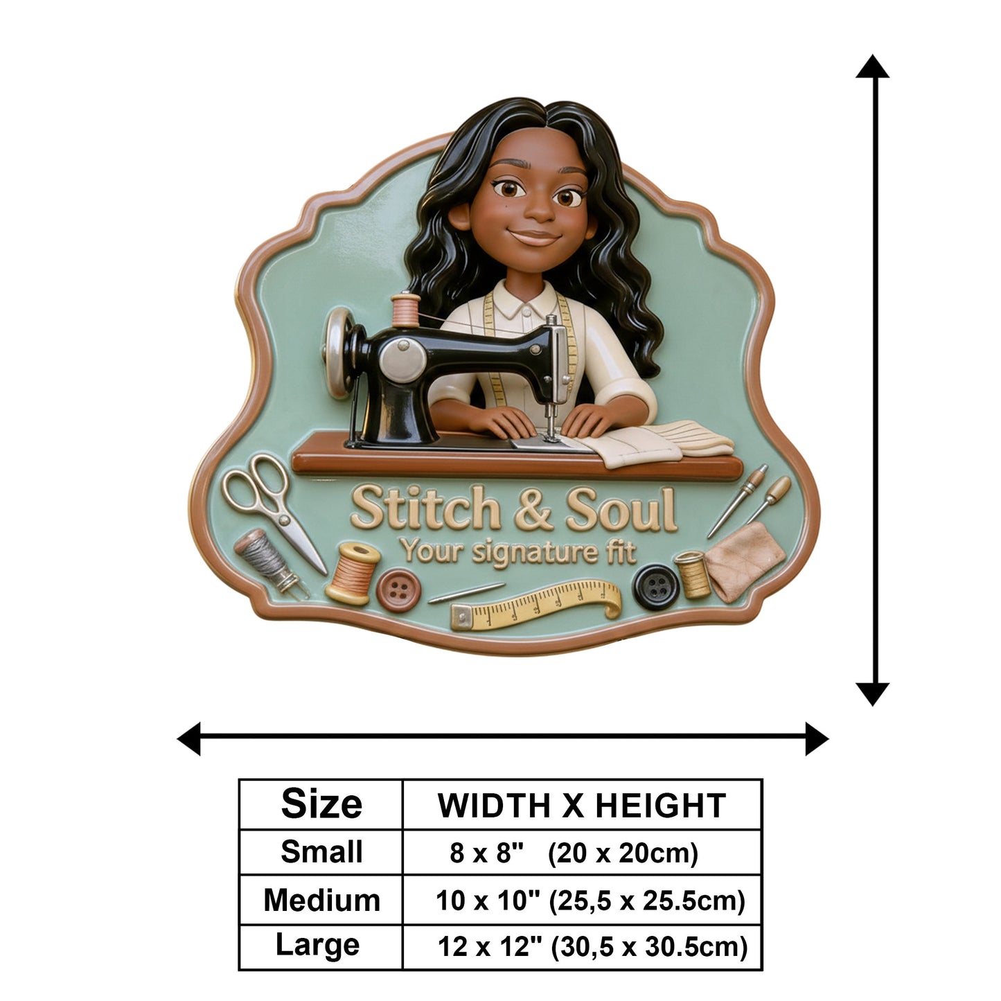 Logo für Schneidereien für Nähbegeisterte – personalisiertes Näh-Wandschild aus Holz