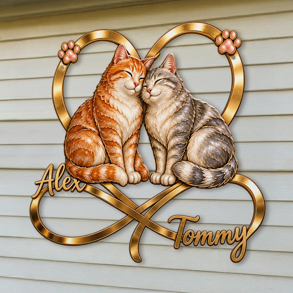 Du & Ich Wir Schaffen Das - Personalisierte Katzen 3D Metall-Schild