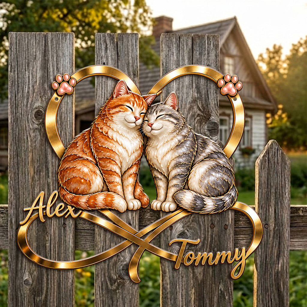 Du & Ich Wir Schaffen Das - Personalisierte Katzen 3D Metall-Schild