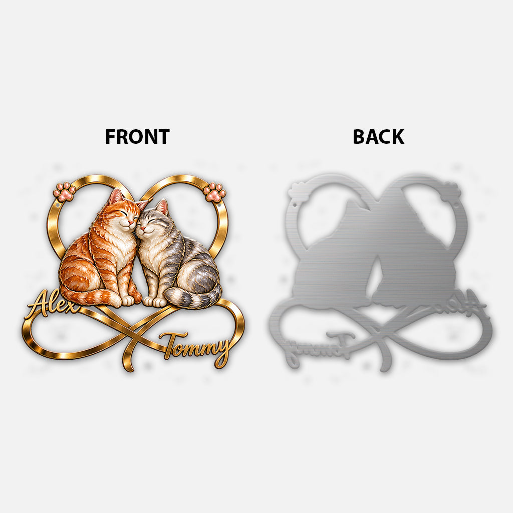 Du & Ich Wir Schaffen Das - Personalisierte Katzen 3D Metall-Schild