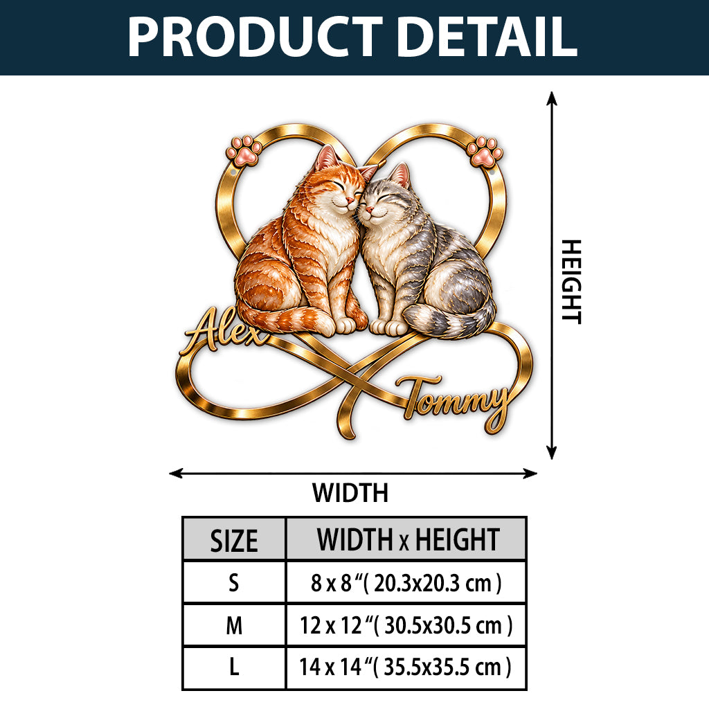 Du & Ich Wir Schaffen Das - Personalisierte Katzen 3D Metall-Schild