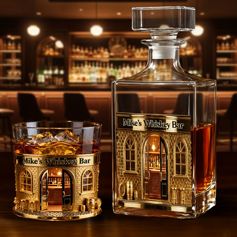 Minibar-Whisky – Personalisiertes Whisky-Dekanter-Set