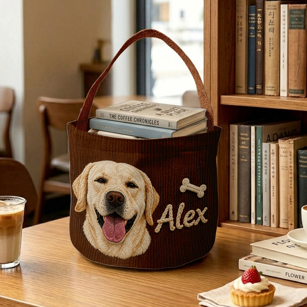 Buddy Toy Basket - Personalized Dog Canvas Bucket Bag