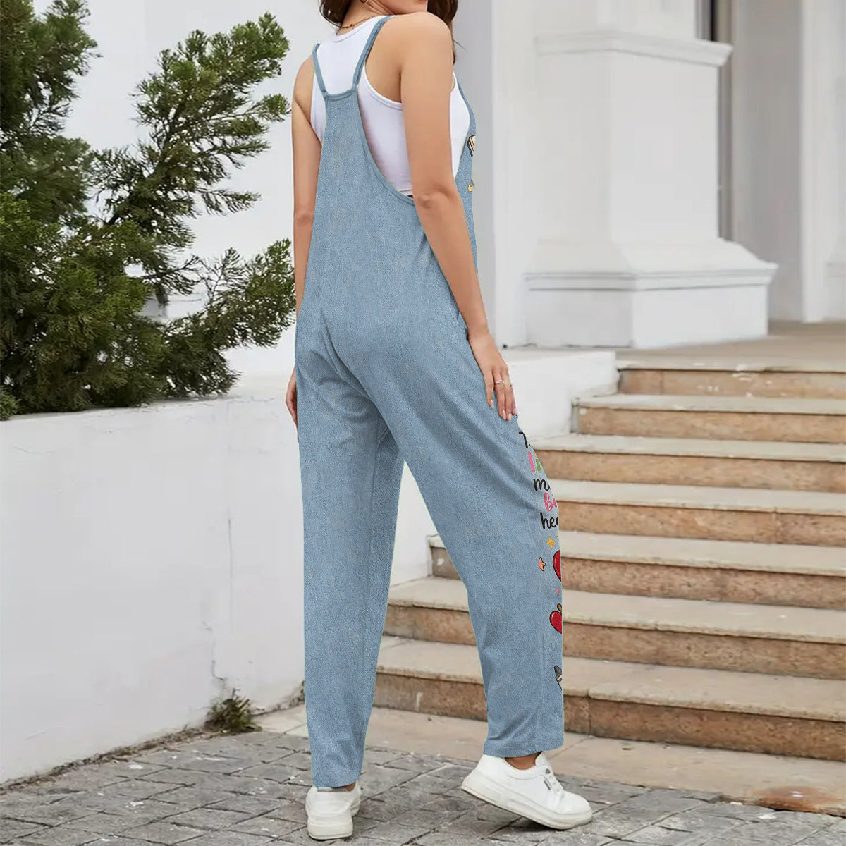 Big Hearts - Personalized Teacher Loose-Fit Overalls/ Rompers