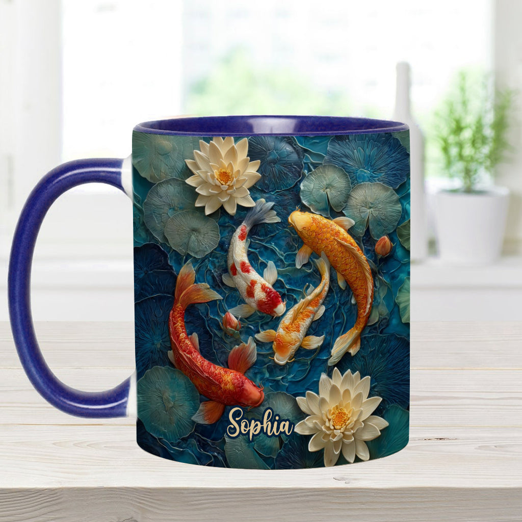 Wunderschöner Fisch – personalisierte Tasse mit Koi-Fisch-Motiv