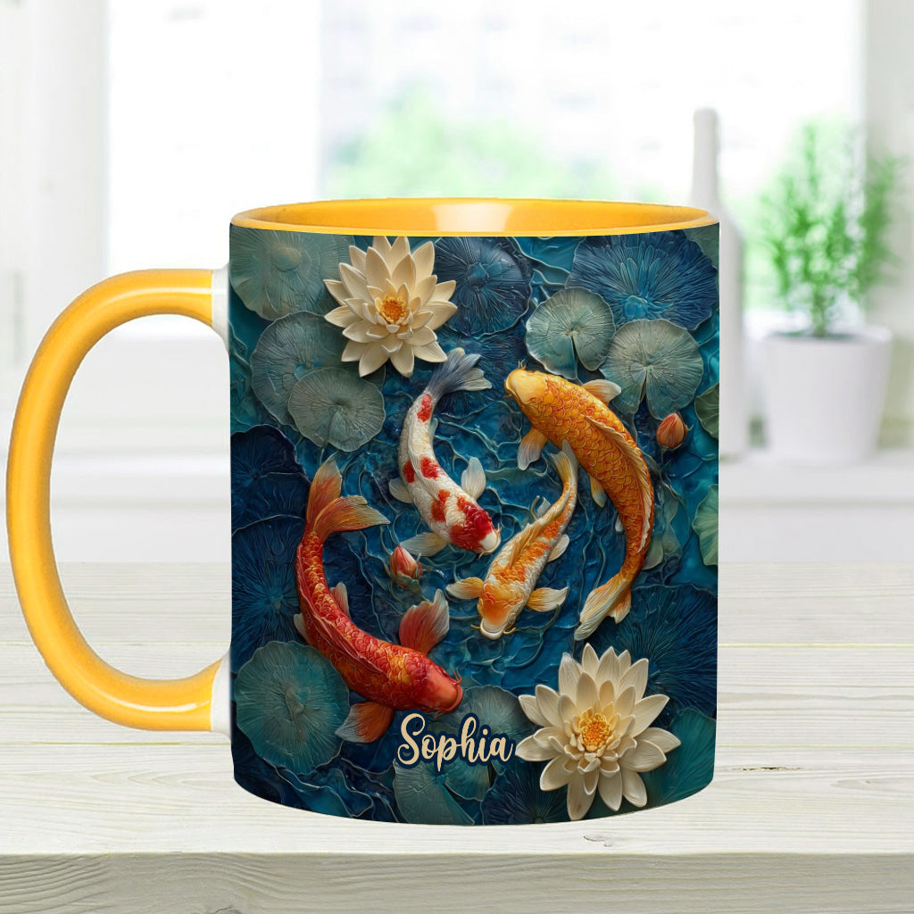 Wunderschöner Fisch – personalisierte Tasse mit Koi-Fisch-Motiv