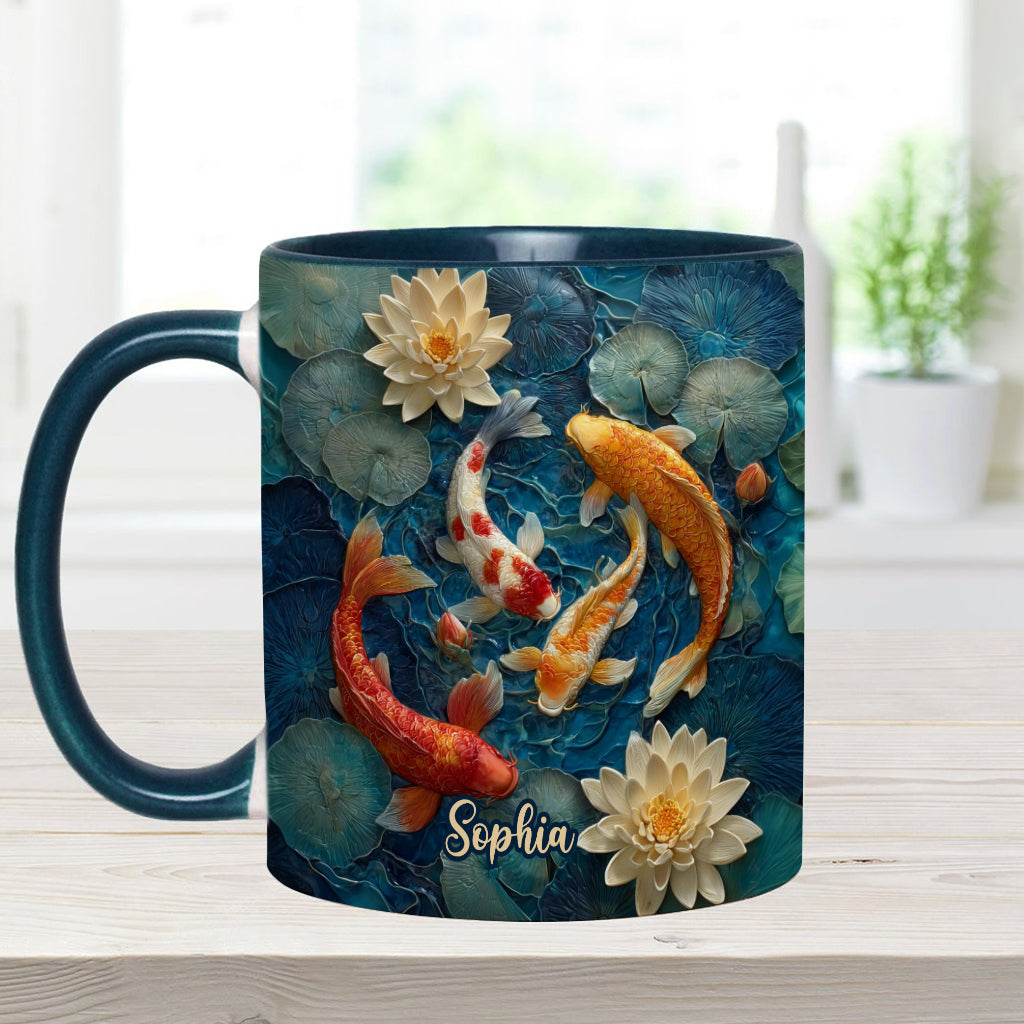 Wunderschöner Fisch – personalisierte Tasse mit Koi-Fisch-Motiv