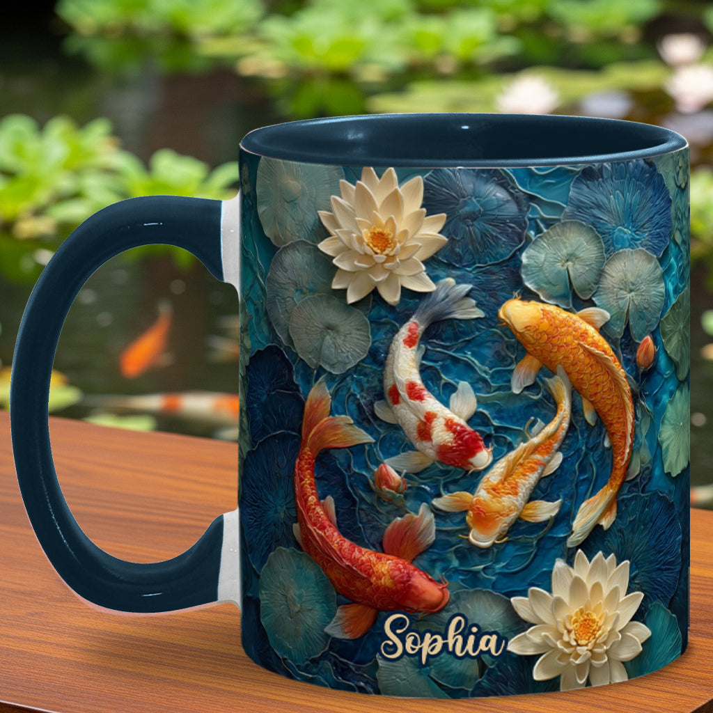 Wunderschöner Fisch – personalisierte Tasse mit Koi-Fisch-Motiv