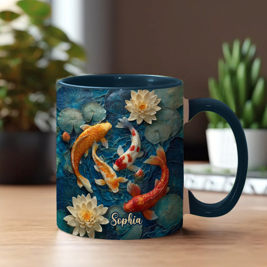 Wunderschöner Fisch – personalisierte Tasse mit Koi-Fisch-Motiv