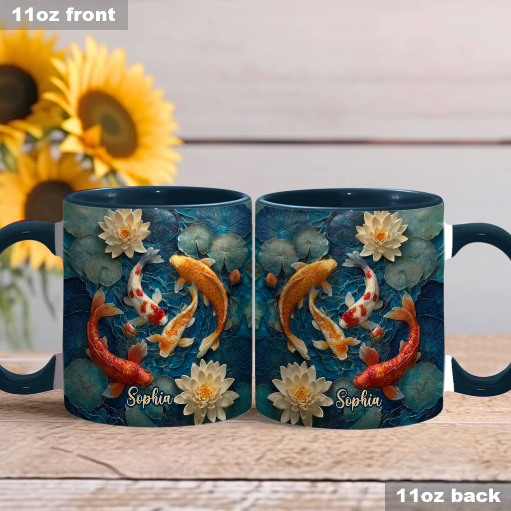 Wunderschöner Fisch – personalisierte Tasse mit Koi-Fisch-Motiv