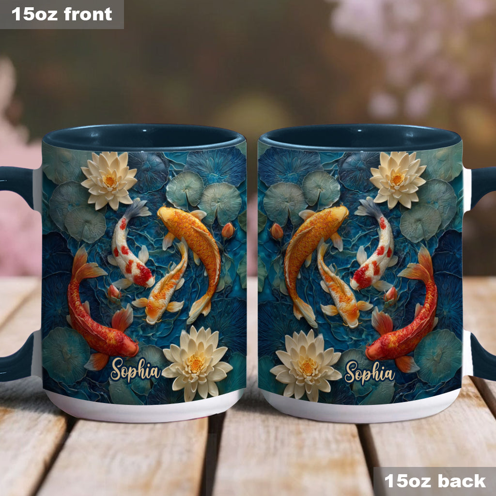Wunderschöner Fisch – personalisierte Tasse mit Koi-Fisch-Motiv