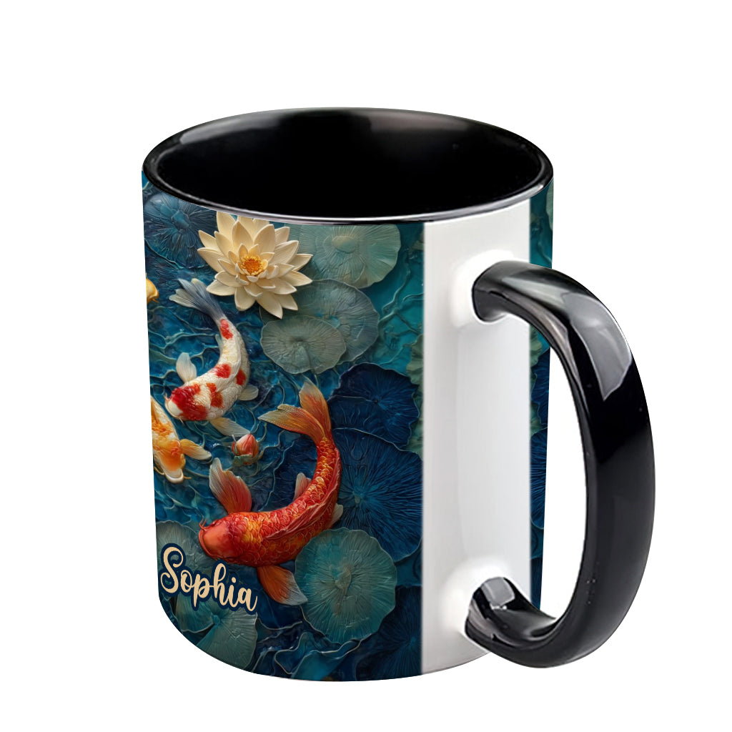 Wunderschöner Fisch – personalisierte Tasse mit Koi-Fisch-Motiv