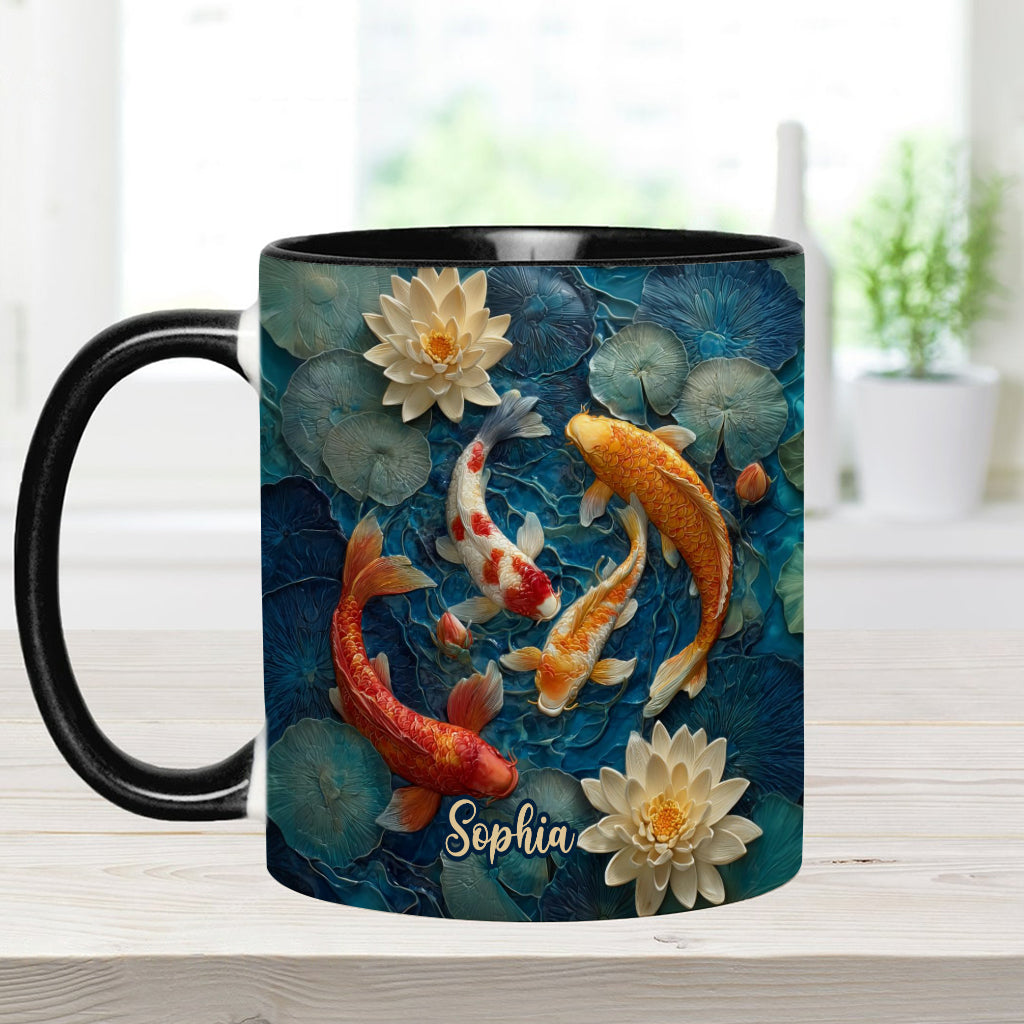 Wunderschöner Fisch – personalisierte Tasse mit Koi-Fisch-Motiv