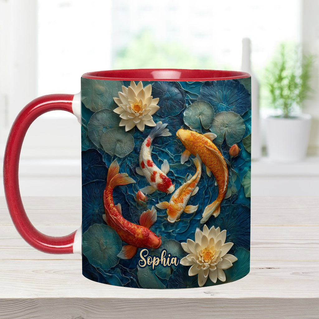 Wunderschöner Fisch – personalisierte Tasse mit Koi-Fisch-Motiv
