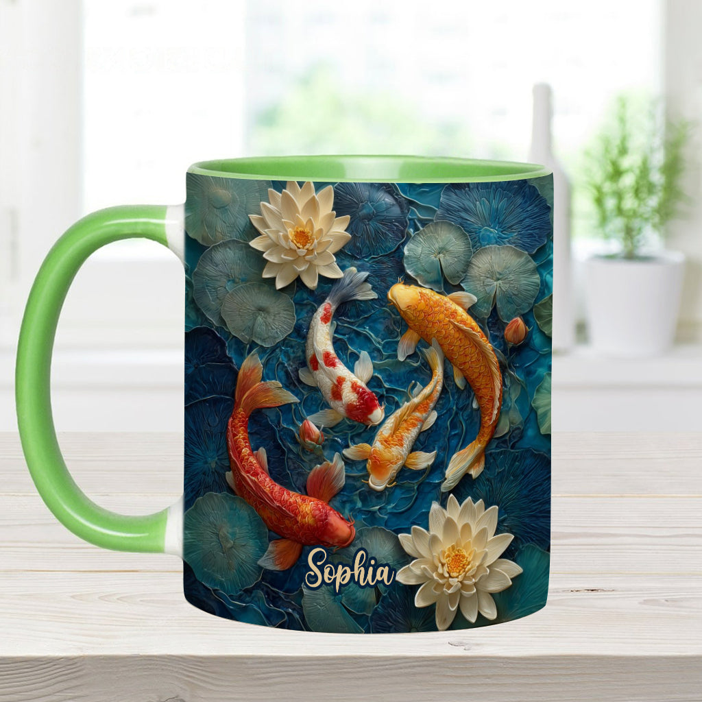 Wunderschöner Fisch – personalisierte Tasse mit Koi-Fisch-Motiv