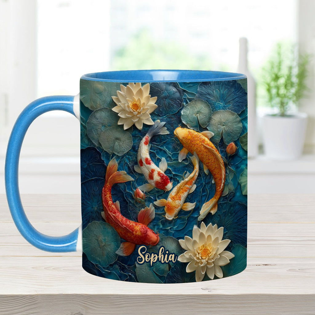 Wunderschöner Fisch – personalisierte Tasse mit Koi-Fisch-Motiv