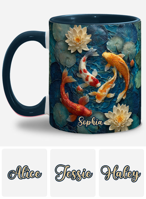 Wunderschöner Fisch – personalisierte Tasse mit Koi-Fisch-Motiv