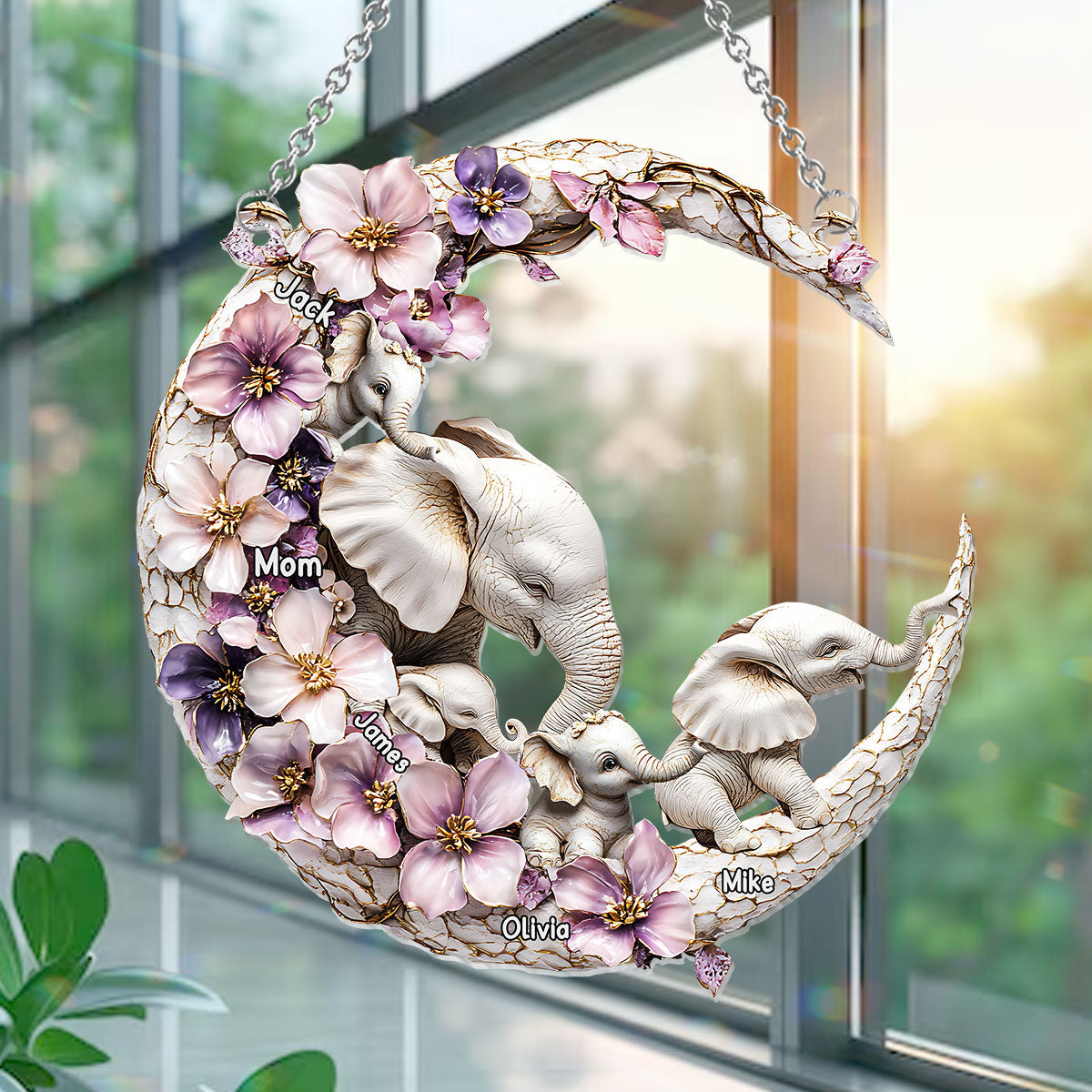 Beste Mama der Welt – Personalisierter Sonnenfänger als Fensterhänger für Mutter 