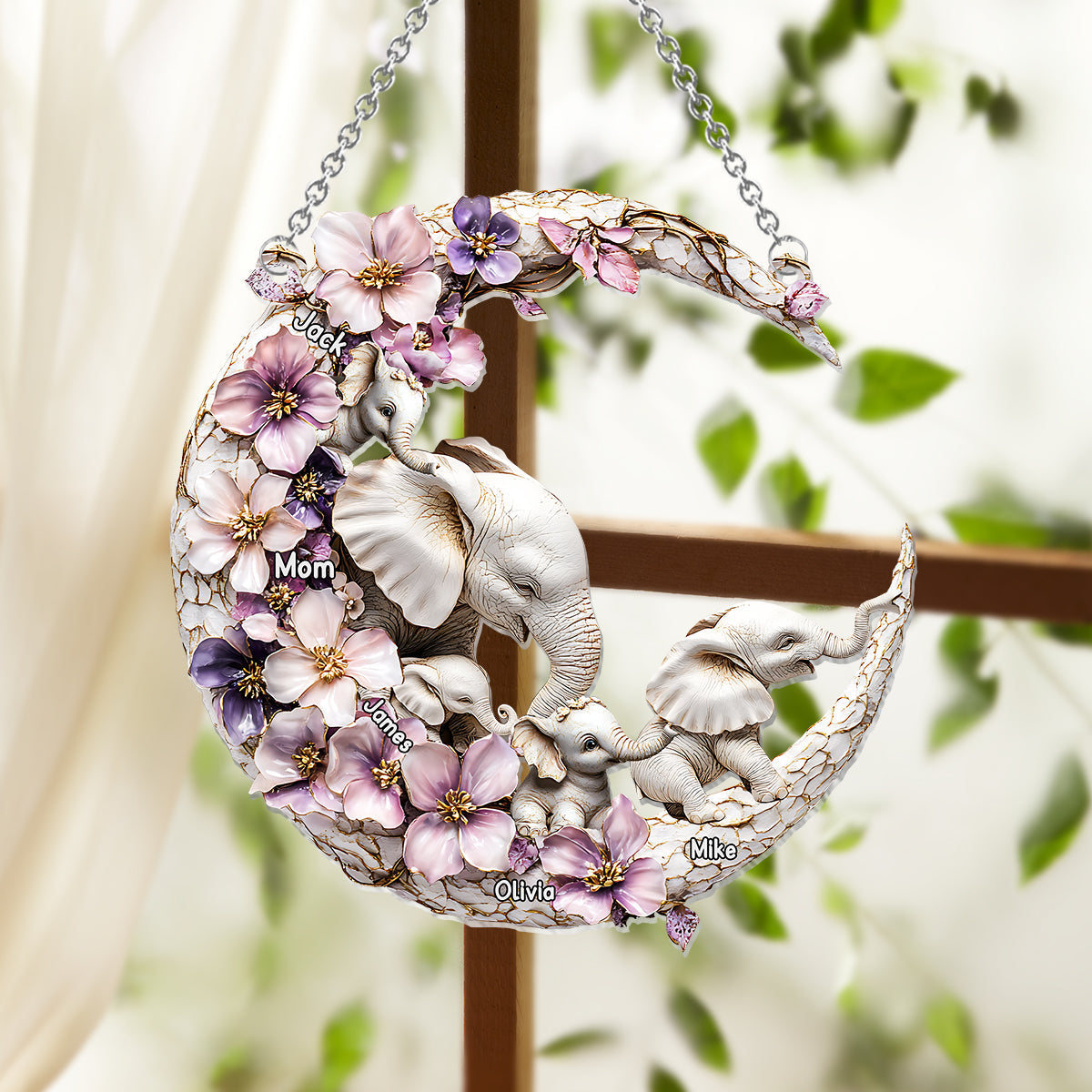 Beste Mama der Welt – Personalisierter Sonnenfänger als Fensterhänger für Mutter 