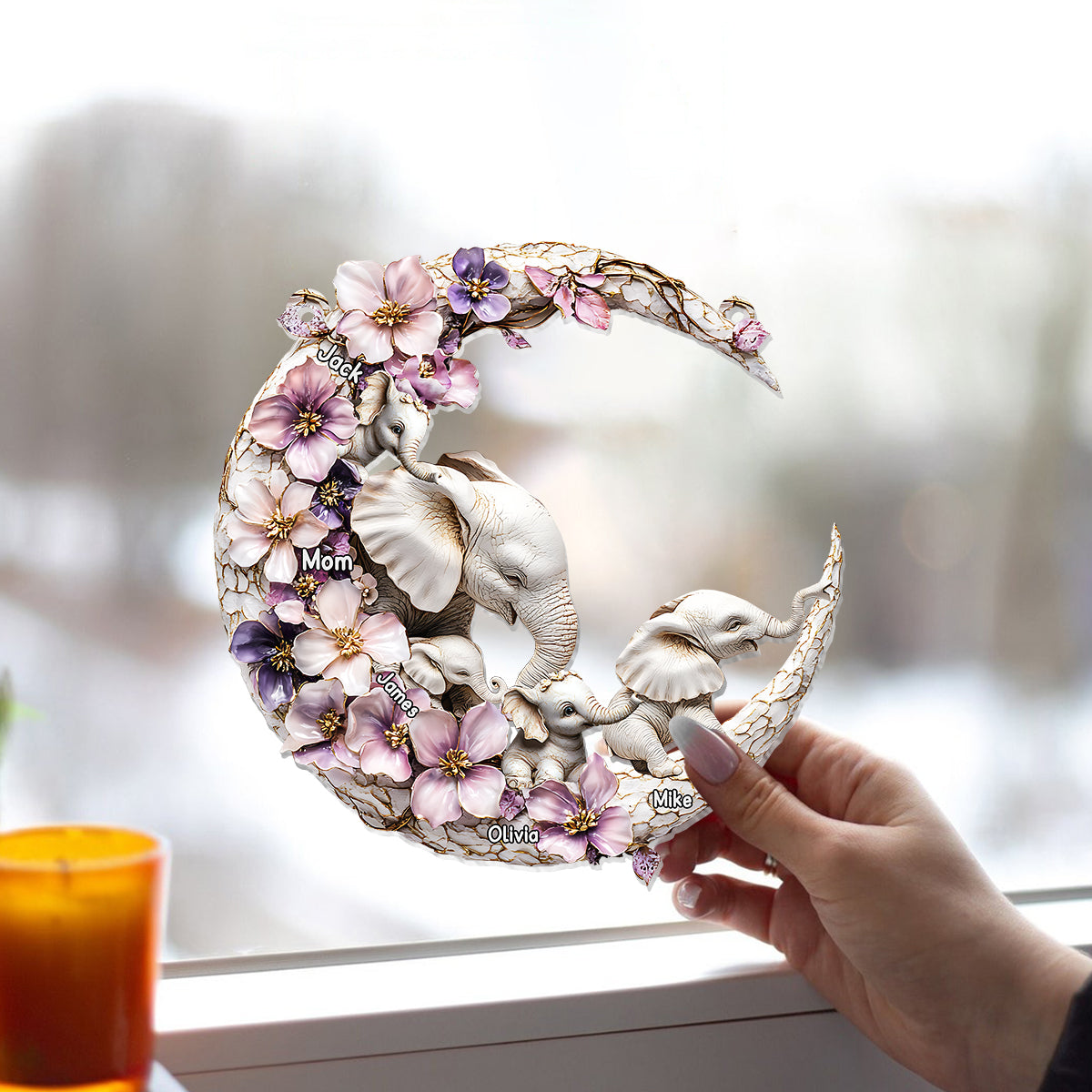 Beste Mama der Welt – Personalisierter Sonnenfänger als Fensterhänger für Mutter 