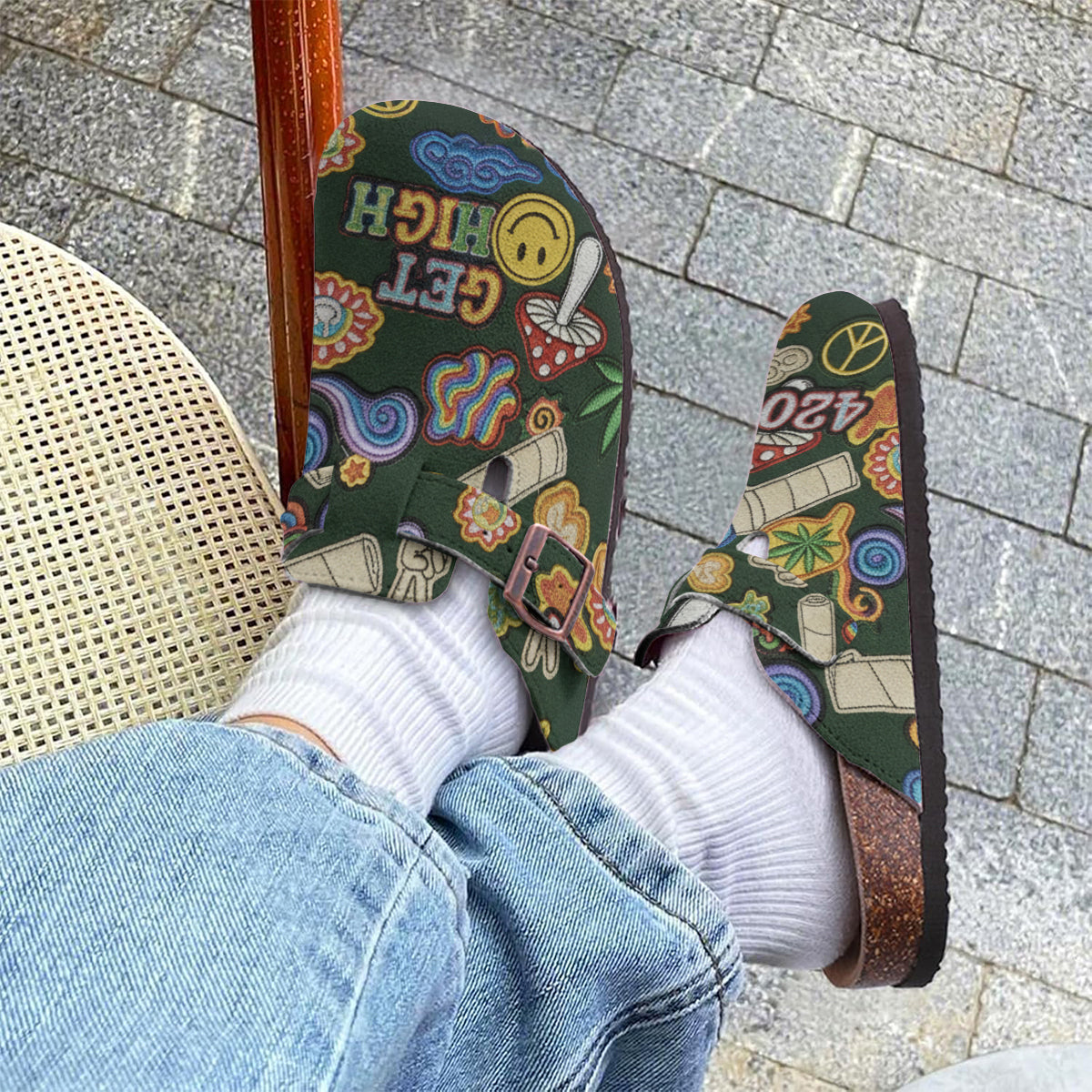 Green Buds Aesthetic – Personalisierte Cannabis-Clogs mit Fußgewölbeunterstützung