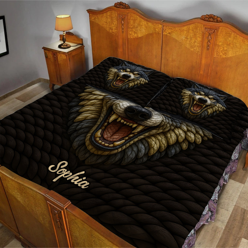 Geschenk für Wolfsliebhaber – Personalisiertes Wolf-Bettwäscheset