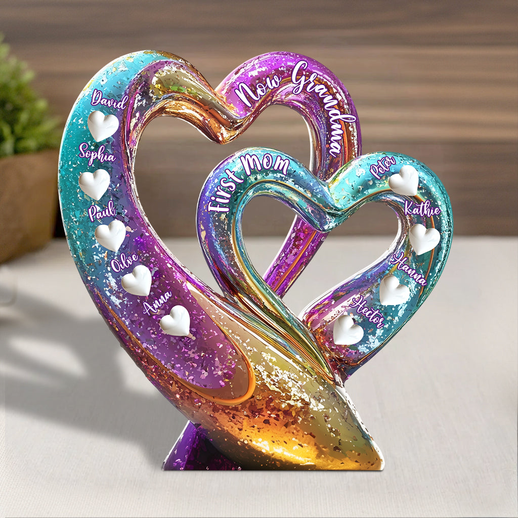 Erst Mama, jetzt Oma – personalisierte, individuell geformte Acrylplakette für Oma