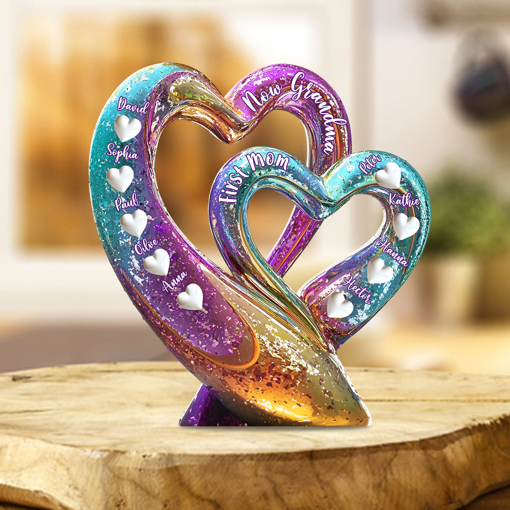 Erst Mama, jetzt Oma – personalisierte, individuell geformte Acrylplakette für Oma