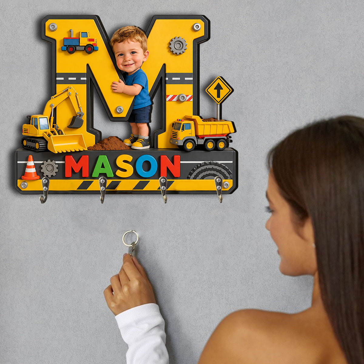Alphabet Buchstabe & Foto und Thema - Personalisierter Kinderhängeregal