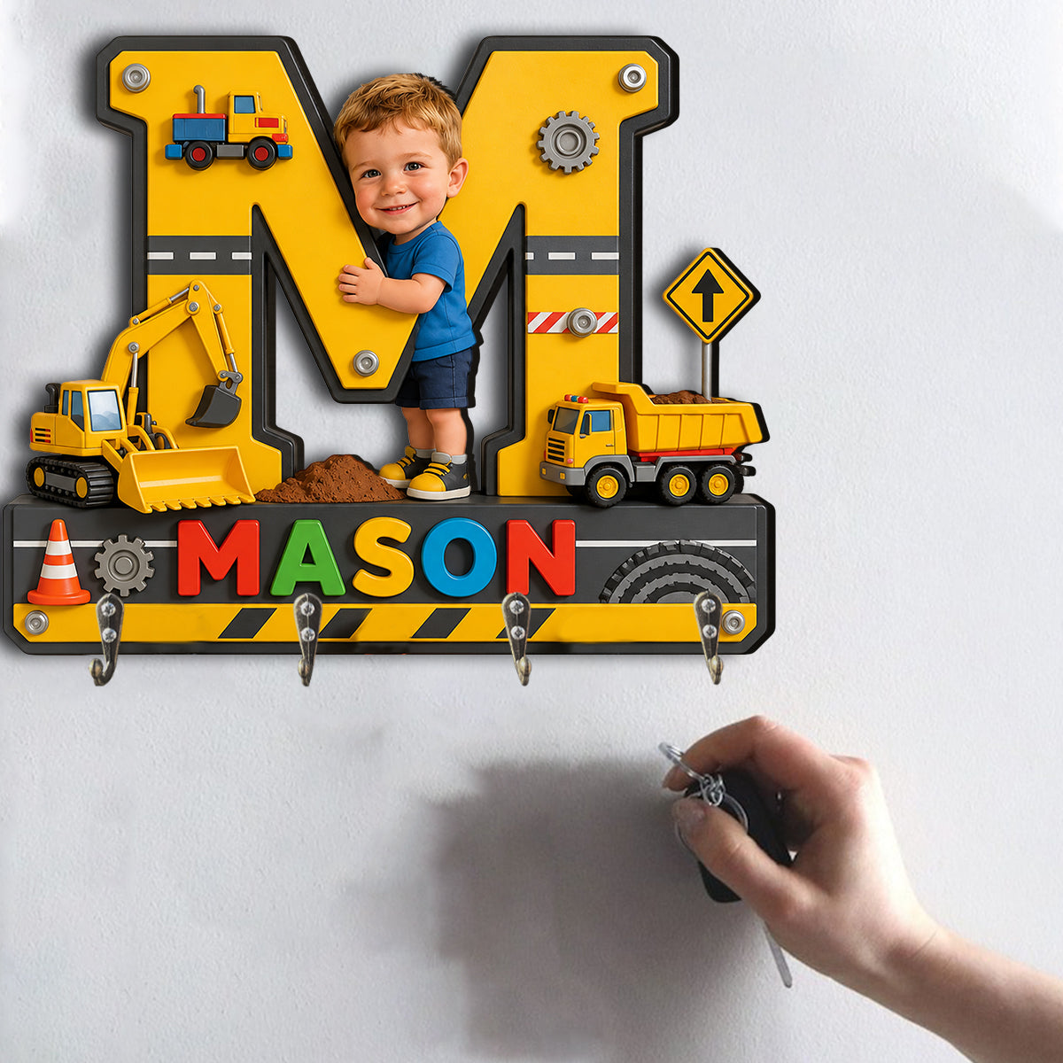 Alphabet Buchstabe & Foto und Thema - Personalisierter Kinderhängeregal
