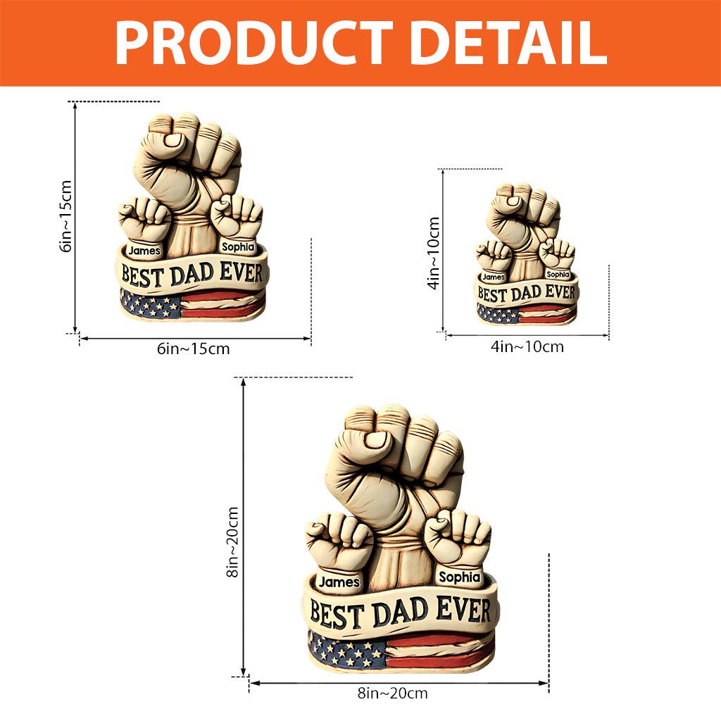 Papa und Kinderhände – Personalisierte Acrylplakette in individueller Form für den Vater