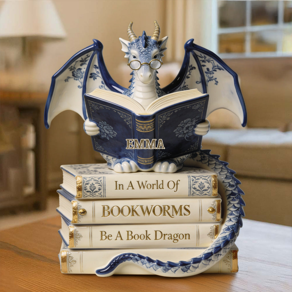 In A World Of Bookworms Be A Book Dragon - Personalized Book Custom Shaped Acrylic Plaque