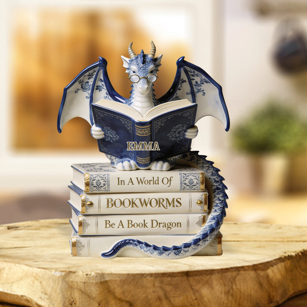 In A World Of Bookworms Be A Book Dragon - Personalized Book Custom Shaped Acrylic Plaque
