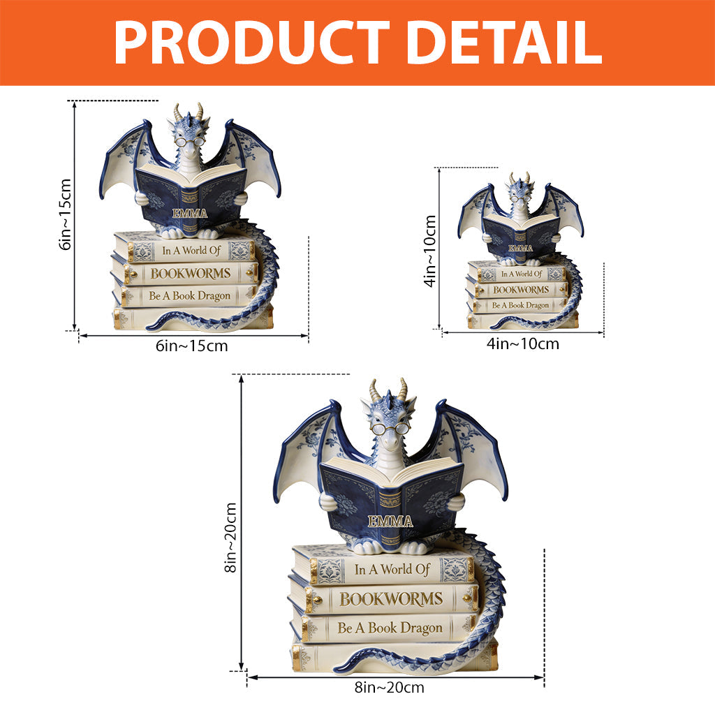 In A World Of Bookworms Be A Book Dragon - Personalized Book Custom Shaped Acrylic Plaque