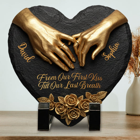 Vom ersten Kuss bis zum letzten Atemzug – personalisierter herzförmiger Stein für Paare