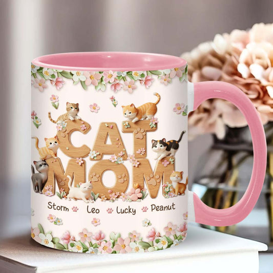 Cat Mom - Personalized Cat Accent Mug