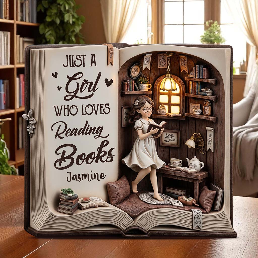 Just A Girl Who Loves Reading Books - Personalized Book Custom Shaped Acrylic Plaque
