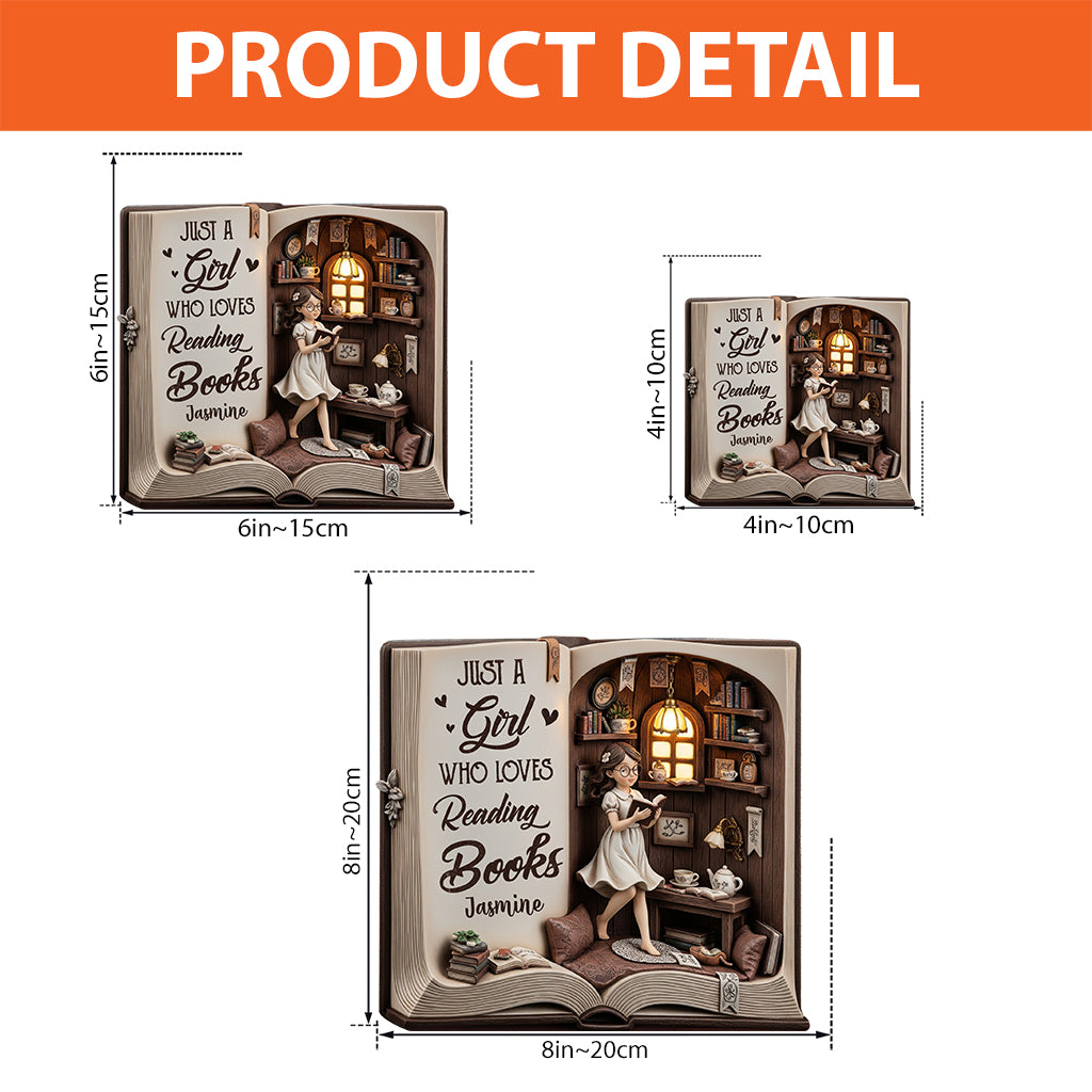 Just A Girl Who Loves Reading Books - Personalized Book Custom Shaped Acrylic Plaque