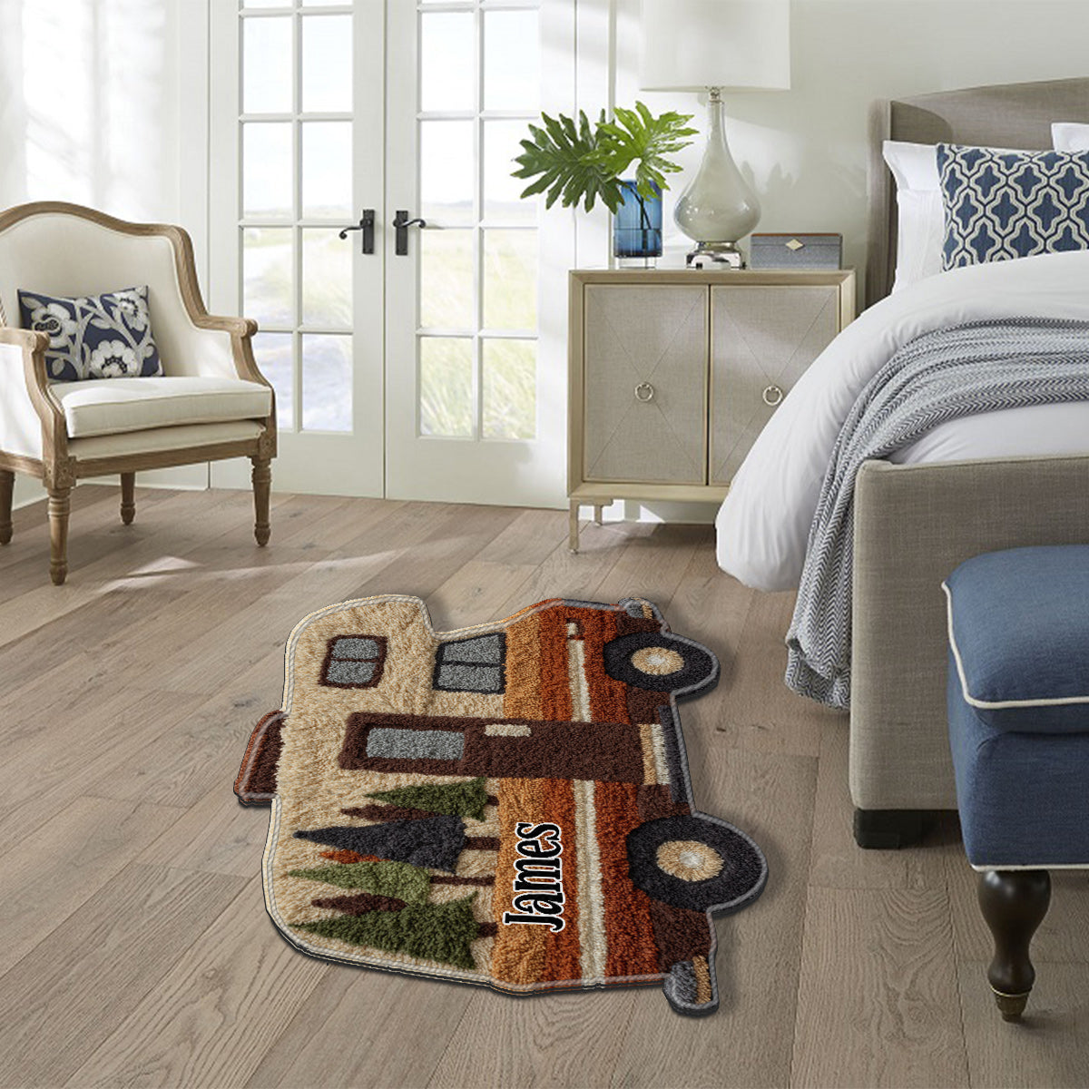 Unser Abenteuer – Personalisierter, rutschfester, getufteter Campingteppich