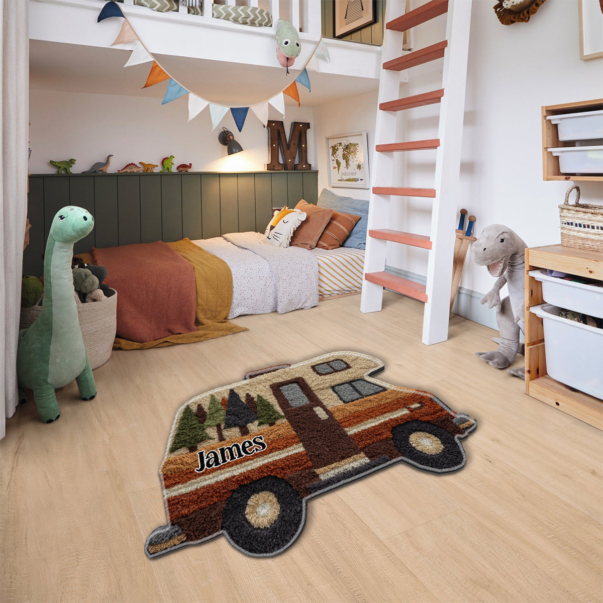 Unser Abenteuer – Personalisierter, rutschfester, getufteter Campingteppich