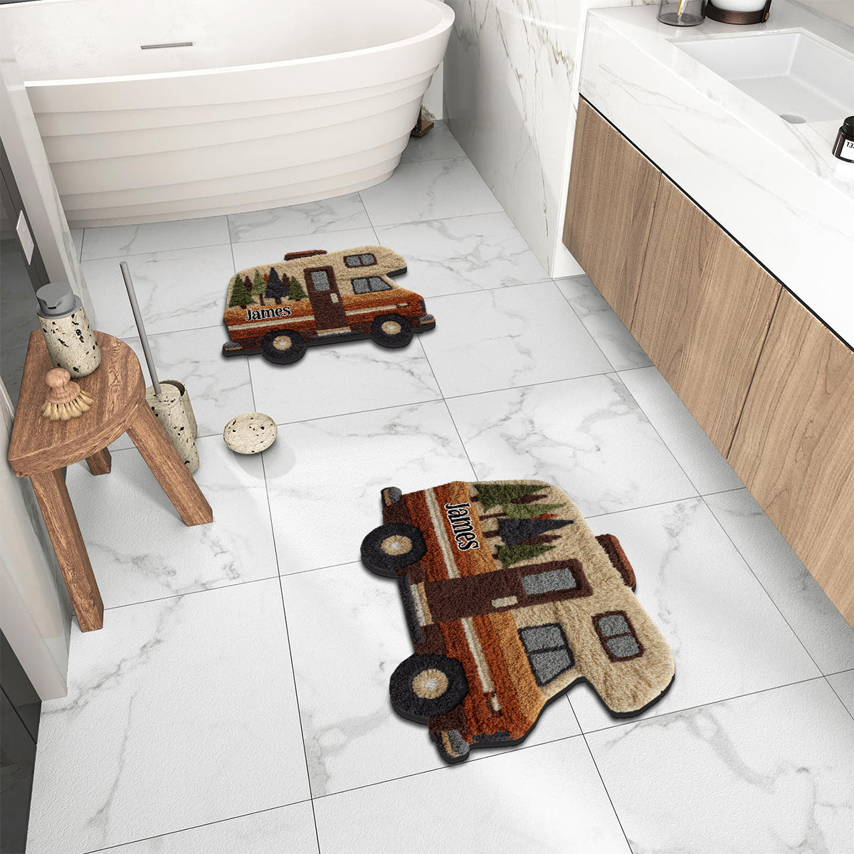 Unser Abenteuer – Personalisierter, rutschfester, getufteter Campingteppich