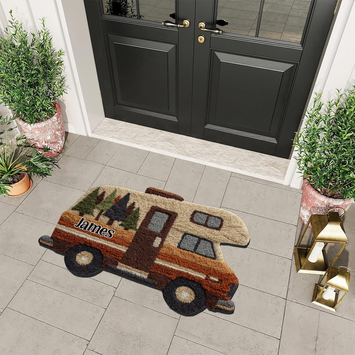 Unser Abenteuer – Personalisierter, rutschfester, getufteter Campingteppich