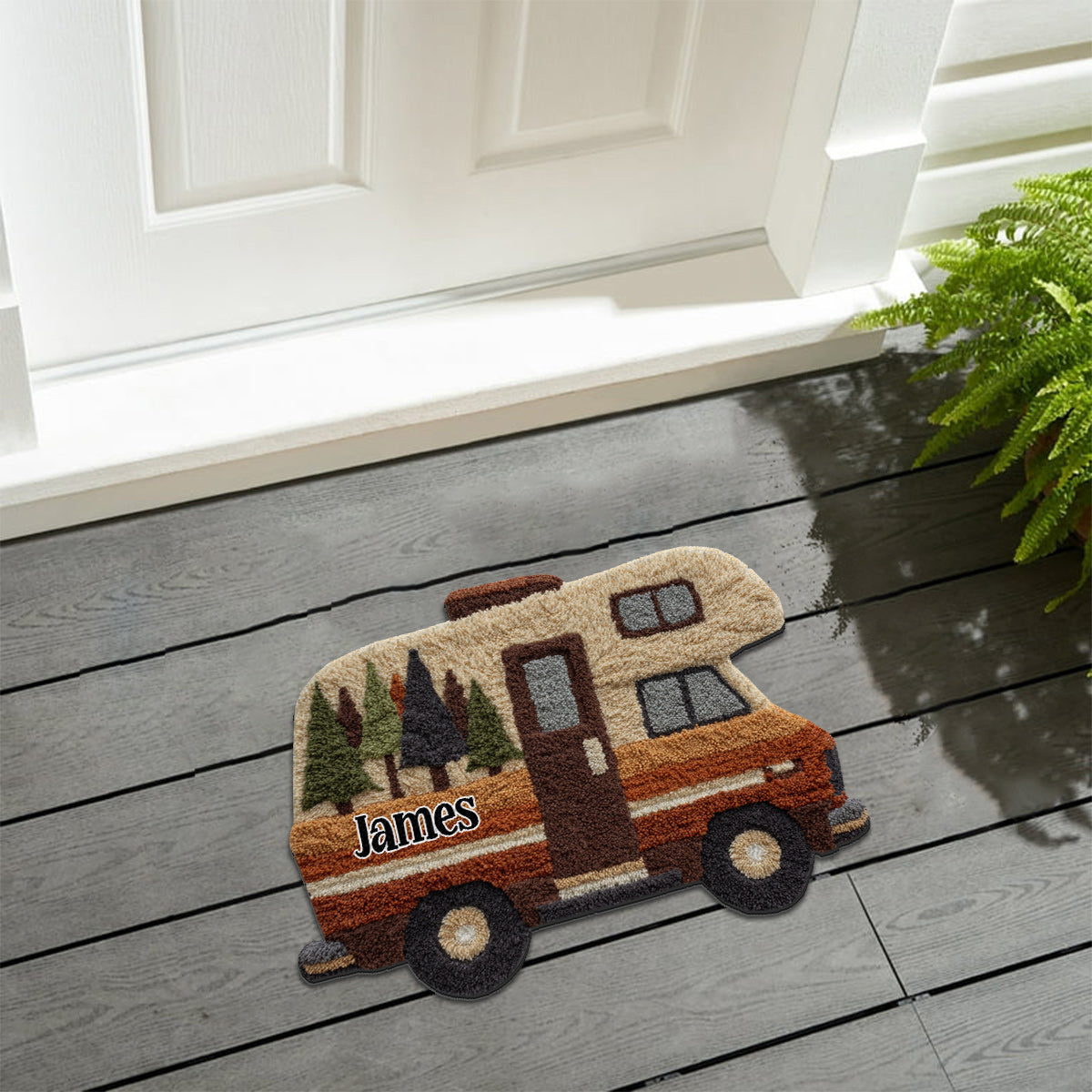 Unser Abenteuer – Personalisierter, rutschfester, getufteter Campingteppich