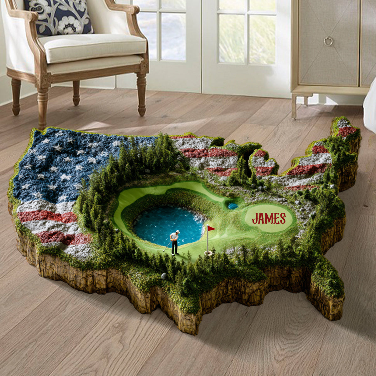 Aus Liebe zum Golfsport – Personalisierter, rutschfester, getufteter Golfteppich