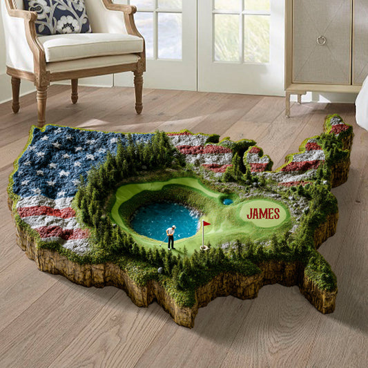 For The Love Of The Game - Personalized Golf Non-Slip Tufted Rug