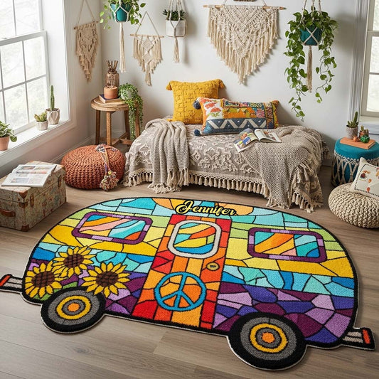 Hippie Souls - Personalized Hippie Shaped Doormat/ Rug